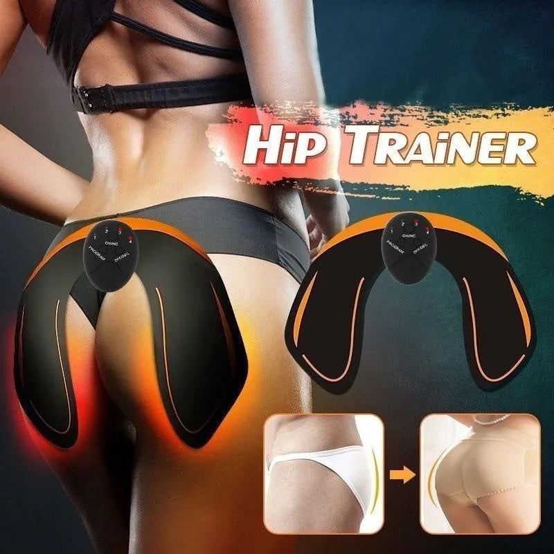EMS hip muscle training stimulator with host and patch for abdominal and buttock toning