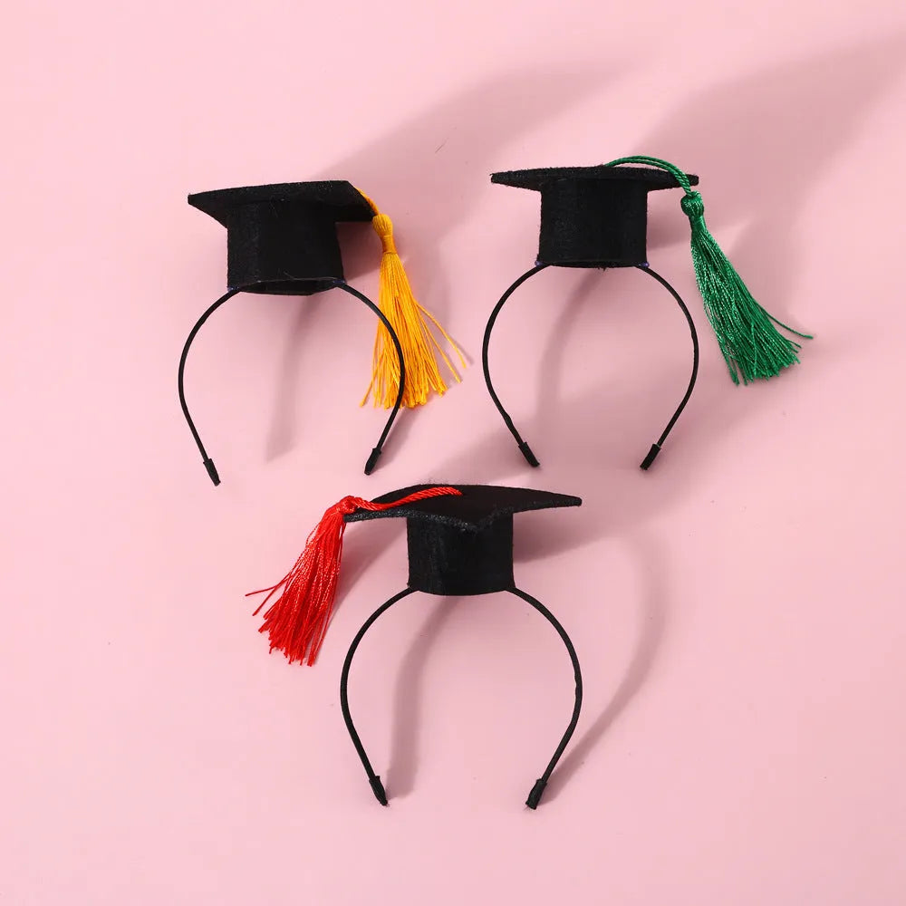 Pet wearing elastic hair band and woolen felt bow tie in British style for weddings or carnivals