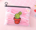 Marvel cactus cartoon pen set showing 20 black ink pens in 21x17cm plastic case with various cactus designs