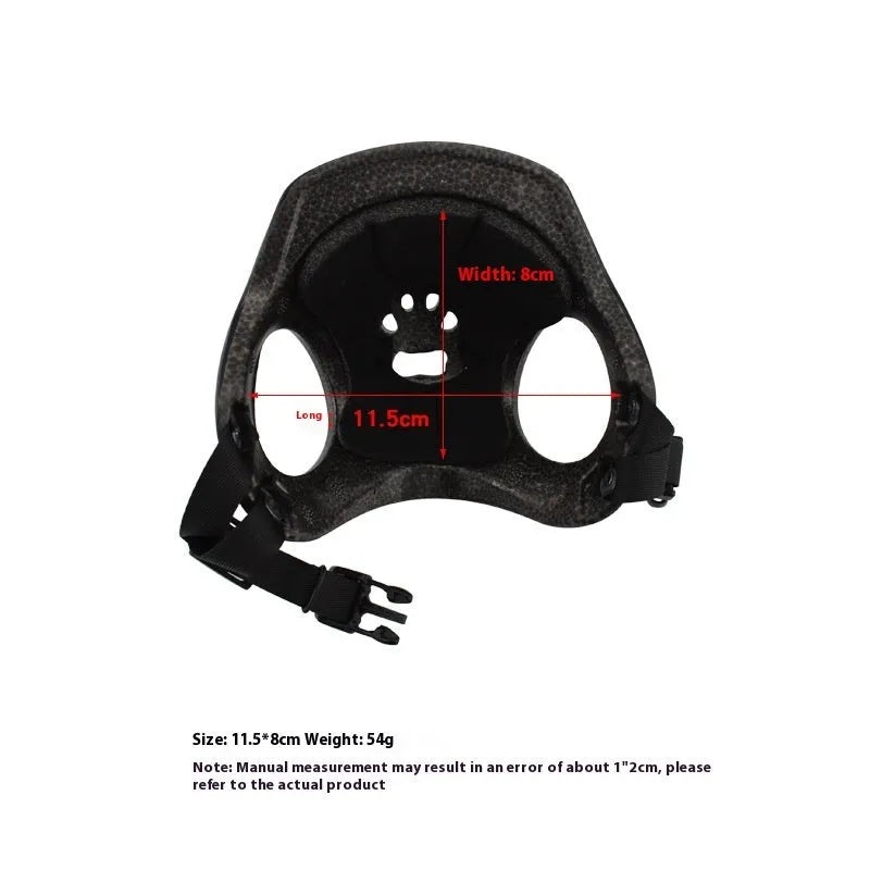Plastic safety helmet for small to medium sized dogs in black colour