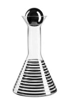 Black striped glass cold water bottle 1000ml with cover and two cups, modern simple style
