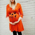 Orange maternity dress in cotton fabric, sizes S to 5XL, for Halloween and seasonal wear