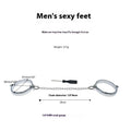 Silver zinc alloy handcuffs and footcuffs set with stainless steel chain linking on black background