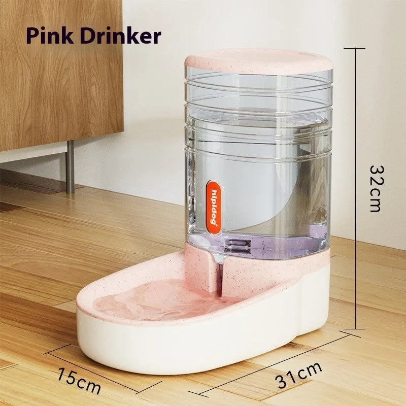 Automatic pet drinker with 3.8L capacity in blue, green, grey, or pink colours, made from durable PP material