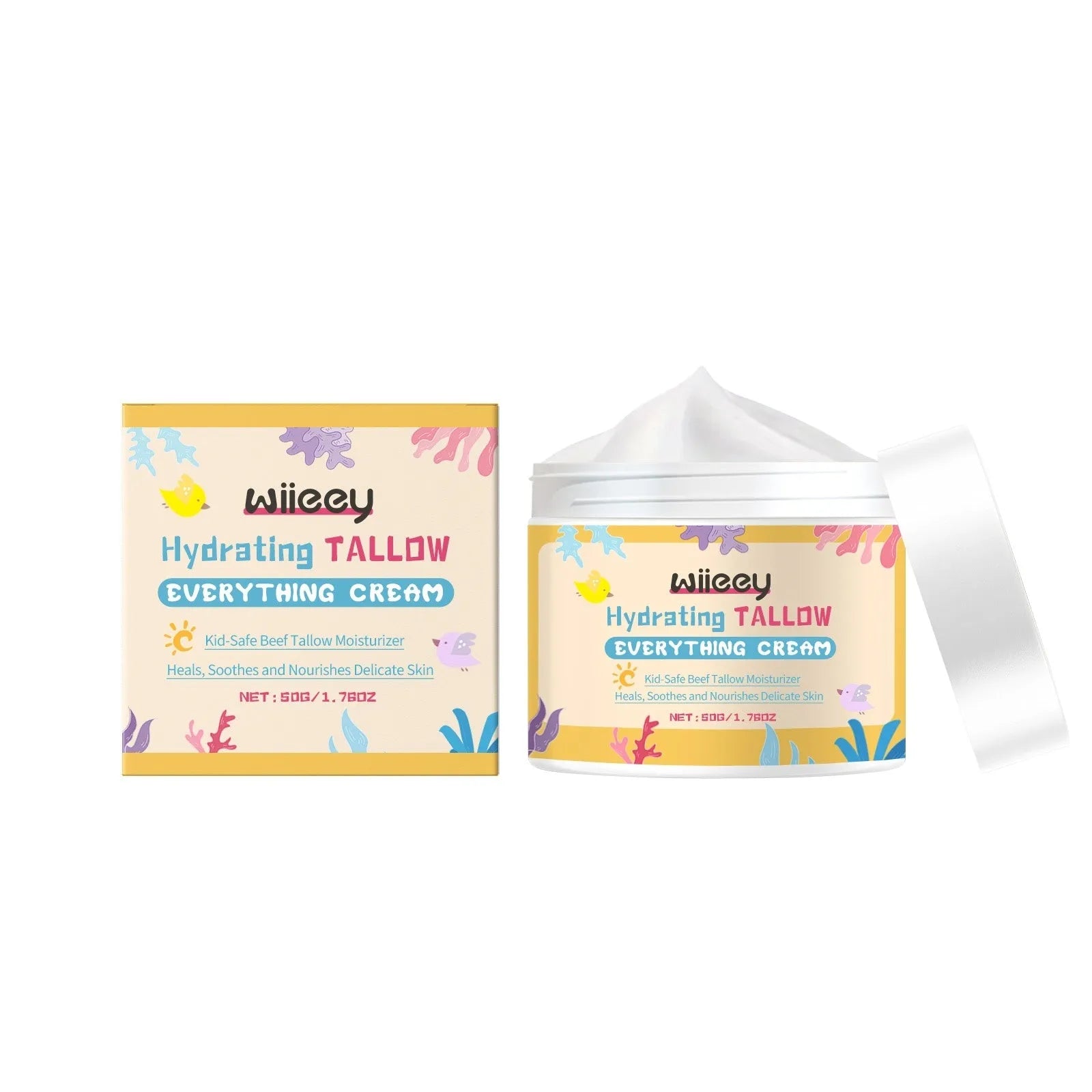 Hydrating Tallow moisturising cream in a 50g jar with shea butter and allantoin for skin hydration