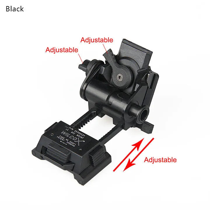 Metal alloy night vision helmet mount bracket with breakaway base in dark earth finish