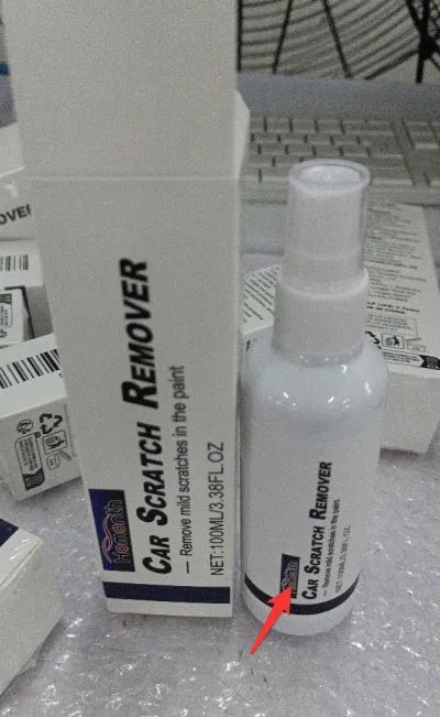 Car scratch repair spray canister for paint surface scratch removal and sealing.