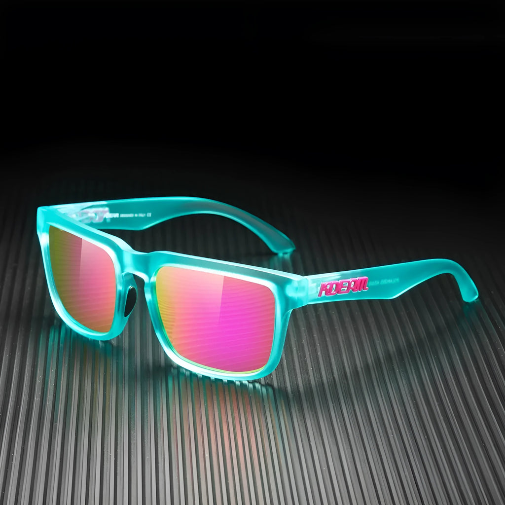 Square frame polarised sunglasses with TAC lenses available in multiple colours