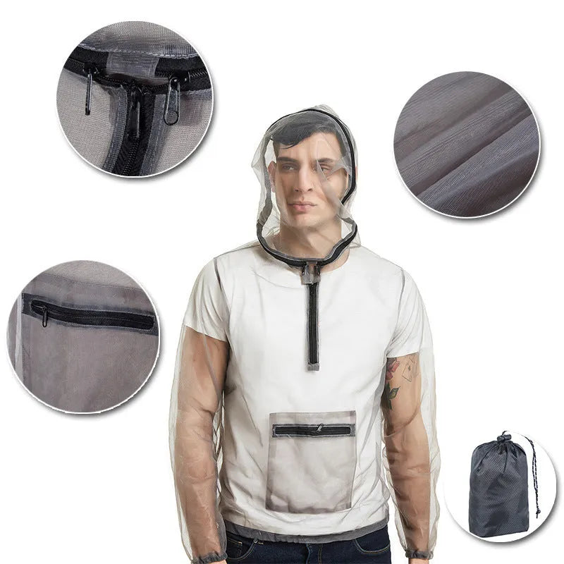 Rayman Jungle Run smoky grey mesh insect-proof outdoor jacket for men and women