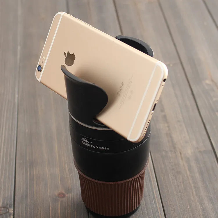 Car-mounted multifunctional storage cup holder and navigation bracket in five colour options