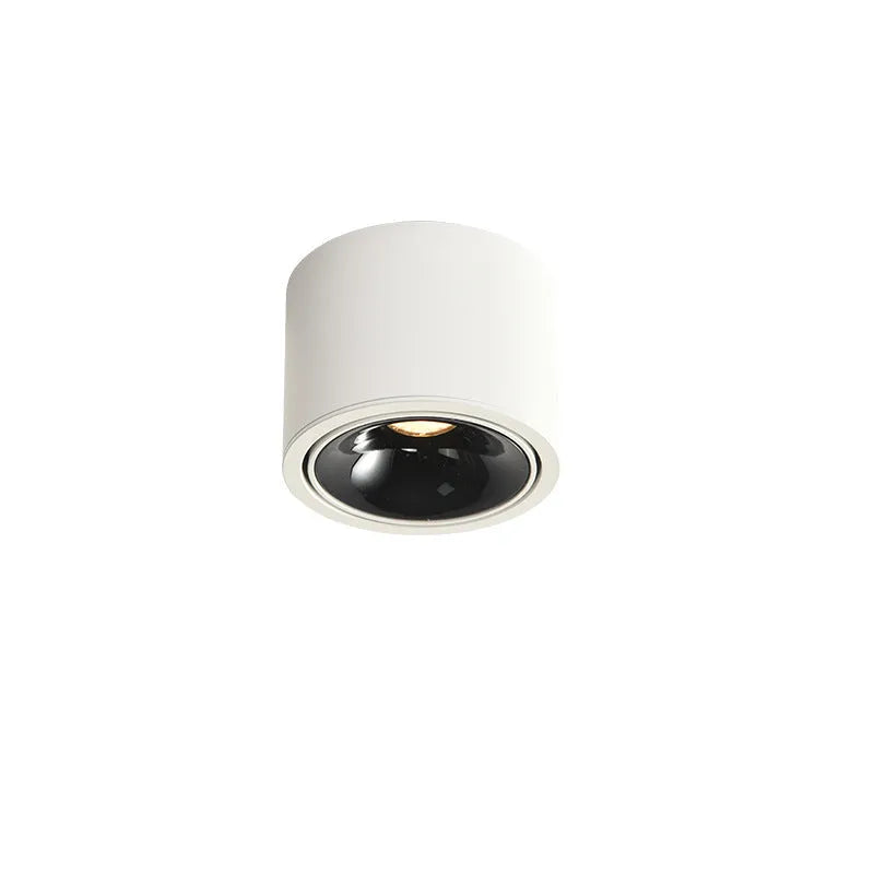 Round surface-mounted adjustable ultra-thin spotlight ceiling light in aluminium shell