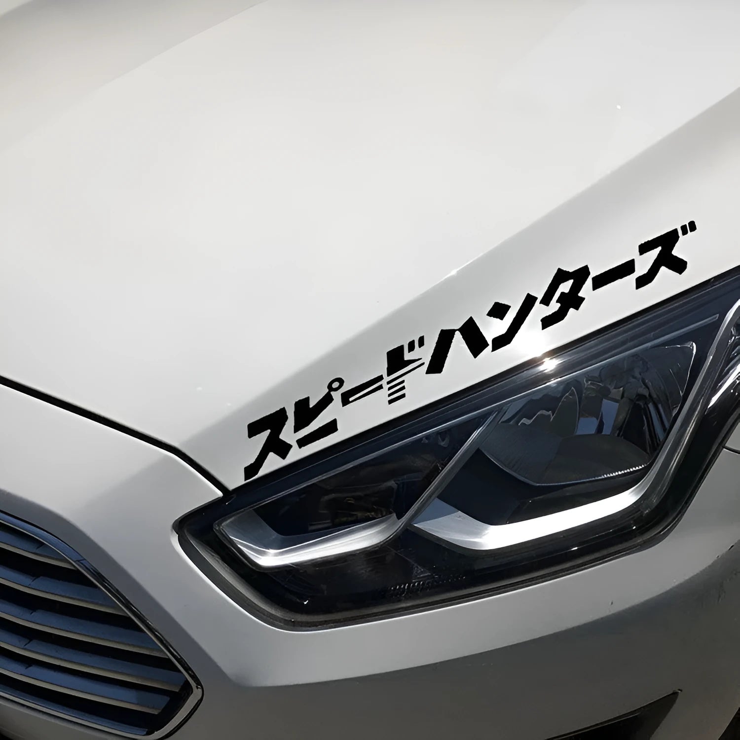 JDM speed hunting reflective car sticker in black or silver white, 35cm long by 4cm wide
