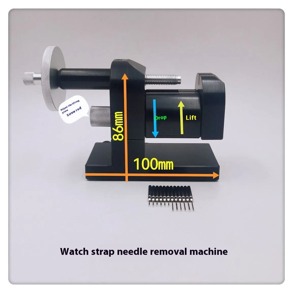 Watch strap removal machine with alloy steel construction measuring 150x115x80mm for professional repair work