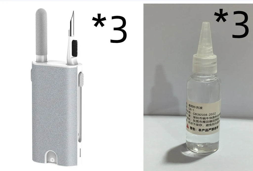 5-in-1 electronic screen cleaner kit with flocking sponge, brush and metal tip