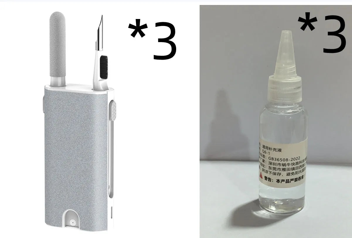 5-in-1 electronic screen cleaner kit with flocking sponge, brush and metal tip