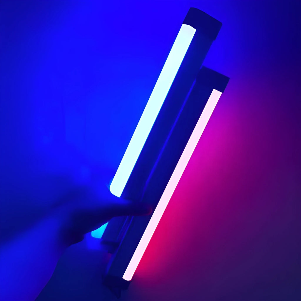 Rechargeable blue and purple LED fill light tube with dimmer switch in 17cm, 32cm and 52cm lengths