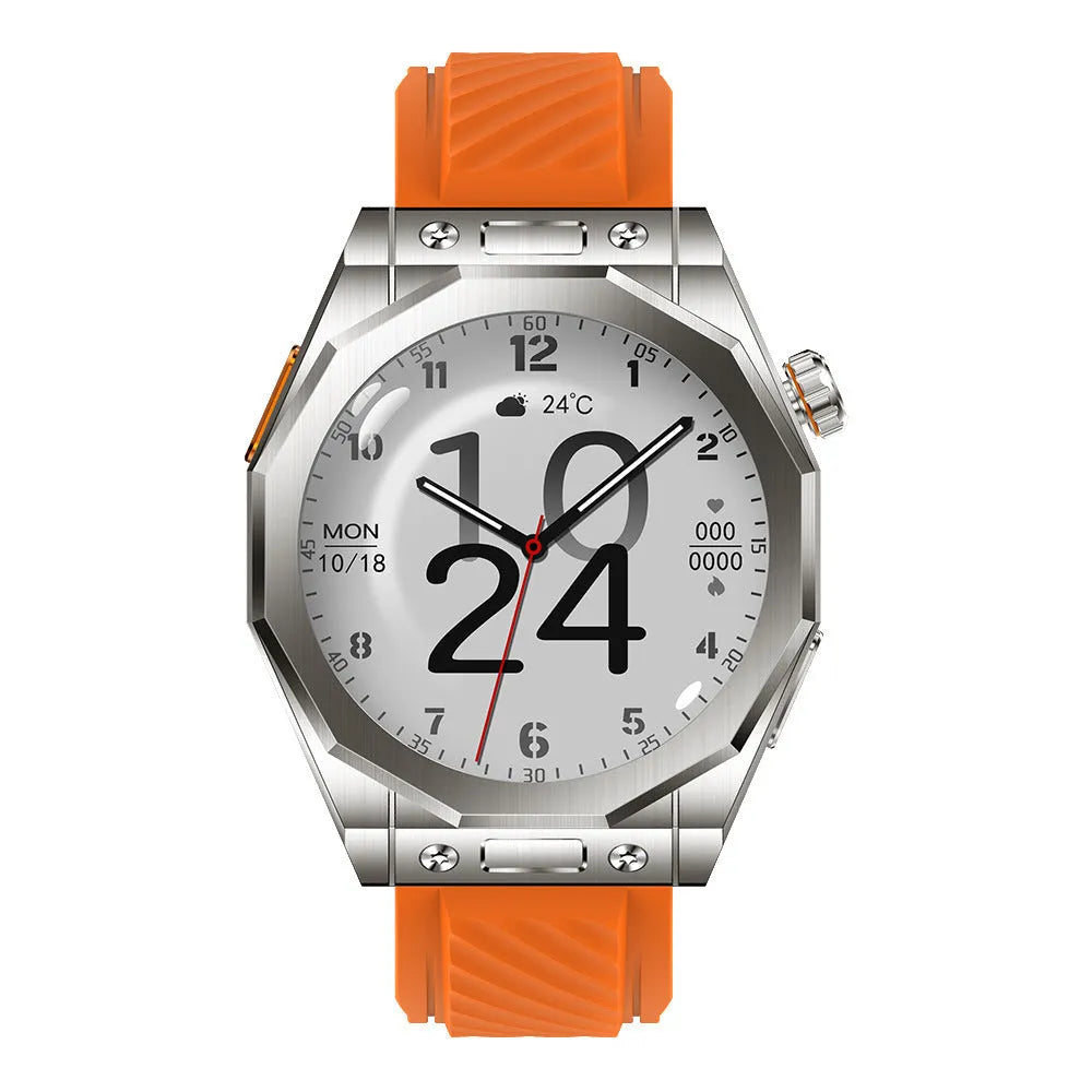 Smart watch with TFT screen and touch button, available in orange red, blue, milky white, and black, with charger and manual