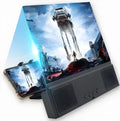 L2 model mobile phone screen amplifier with 12-inch acrylic lens and black ABS plastic housing