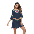 Crocheted ethnic style sun protection clothing for women in apricot colour, made from acrylic fabric for beach use