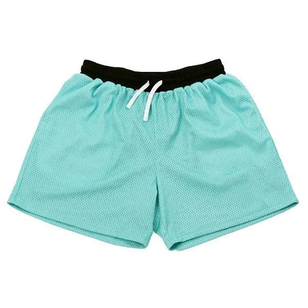Men's mesh quick-drying shorts in black, featuring a solid colour design and mesh lining for athletic use