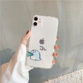 Transparent airbag anti-fall iPhone case with dinosaur design for iPhone 7 to 14 series