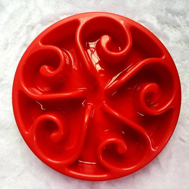 Dog slow feeder bowl with maze pattern design in multiple colour options