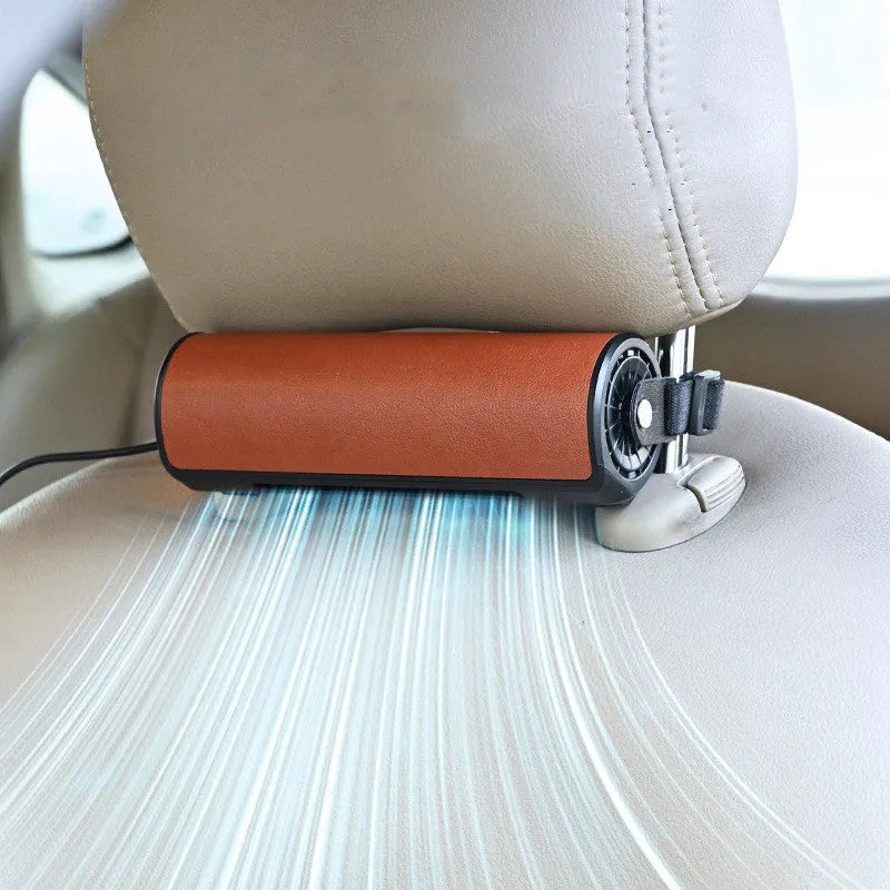 Black USB power cable for car rear seat fan with 1.5m length measurement shown