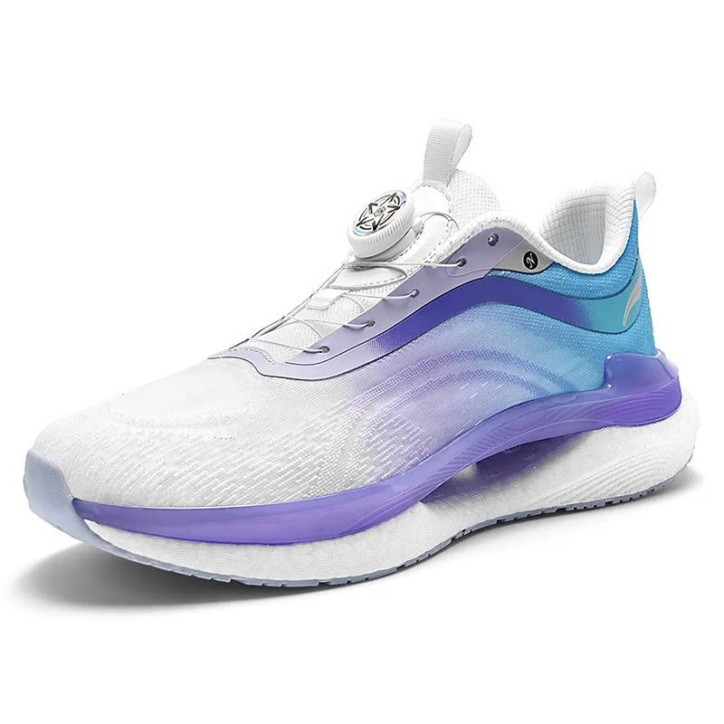 Men's high-top popcorn sneaker in cotton candy colour with mesh upper and flat heel design