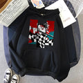Anime print hooded sweatshirt in loose fit, cotton polyester blend, shown in one of seven colours, sizes XS to 3XL