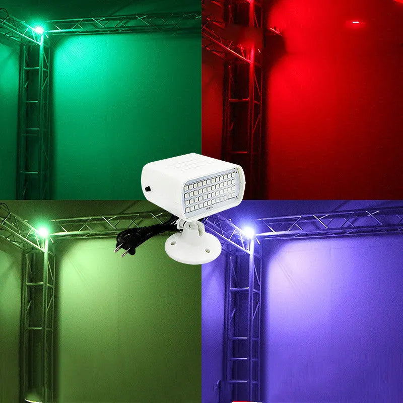 Sound control 48 LED strobe light with compact housing and dual flash modes