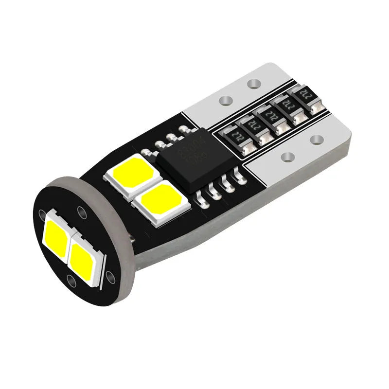 Small white 12V car interior lamp for licence plate reading light.