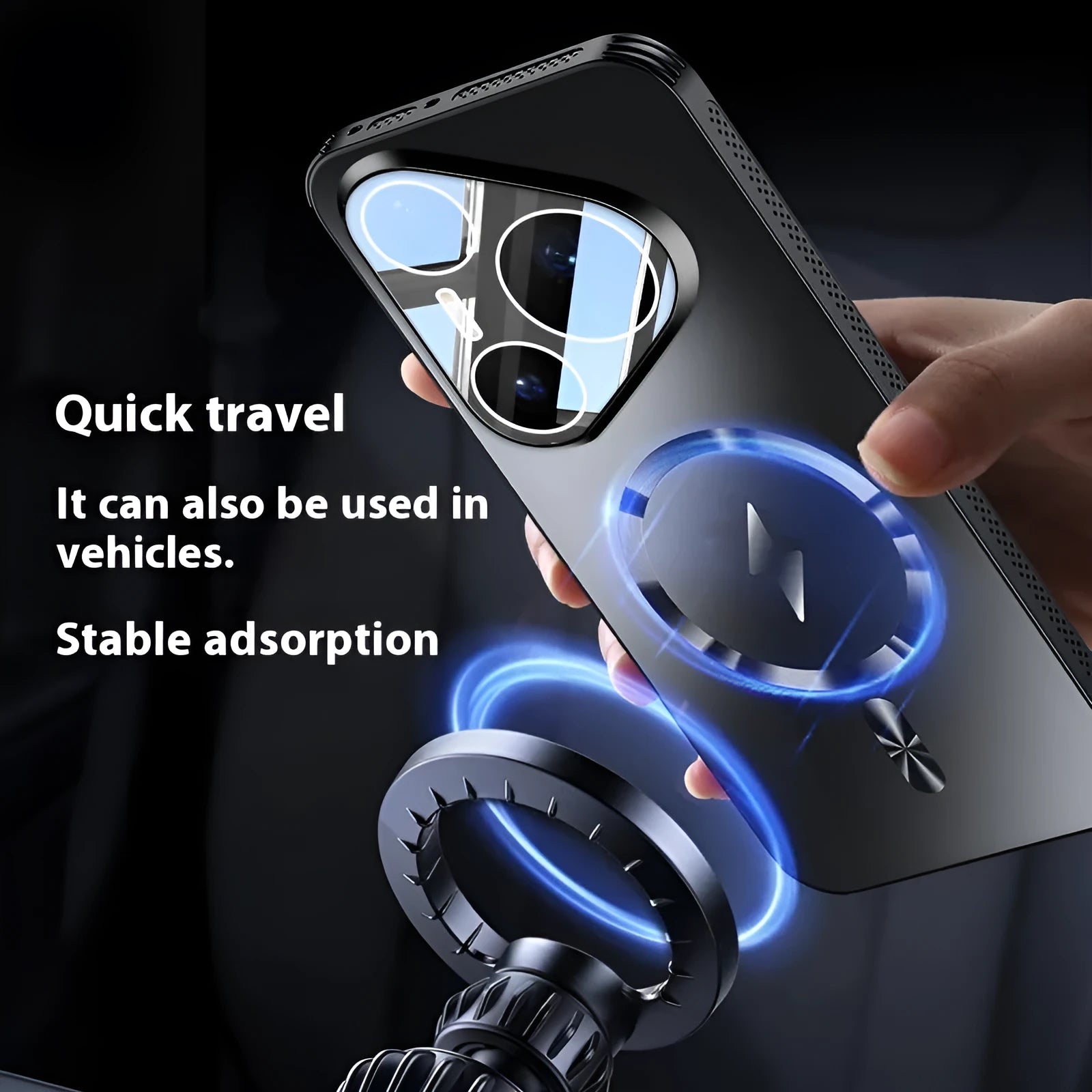 Magnetic belt lens protector phone case for Huawei Pura70 Pura80 in solid colours