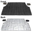 Magnetic car snow shield in Black or Silver, shown in 215x150x125cm or 245x180x145cm size for winter car cover use