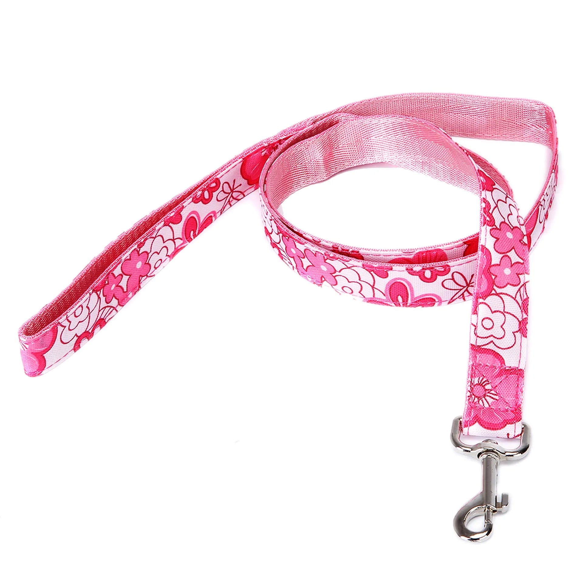 Black pet traction rope with hand-holding loop and plaid stripe pattern, 120cm imitation nylon dog lead