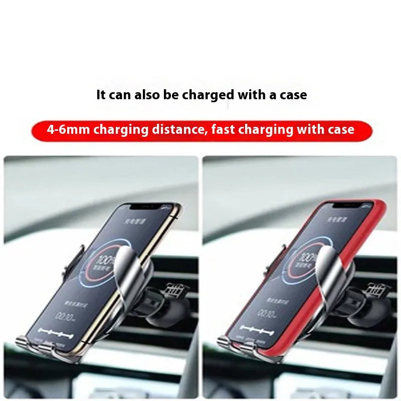 Silver portable plastic car phone holder with electric clamping mechanism, universal fit, compact design.