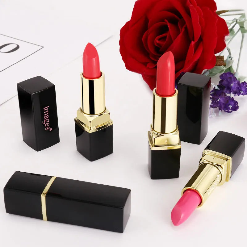 Lipstick lip gloss in 10 colours including coral red and babie pink, 3.8g size with natural plant ingredients