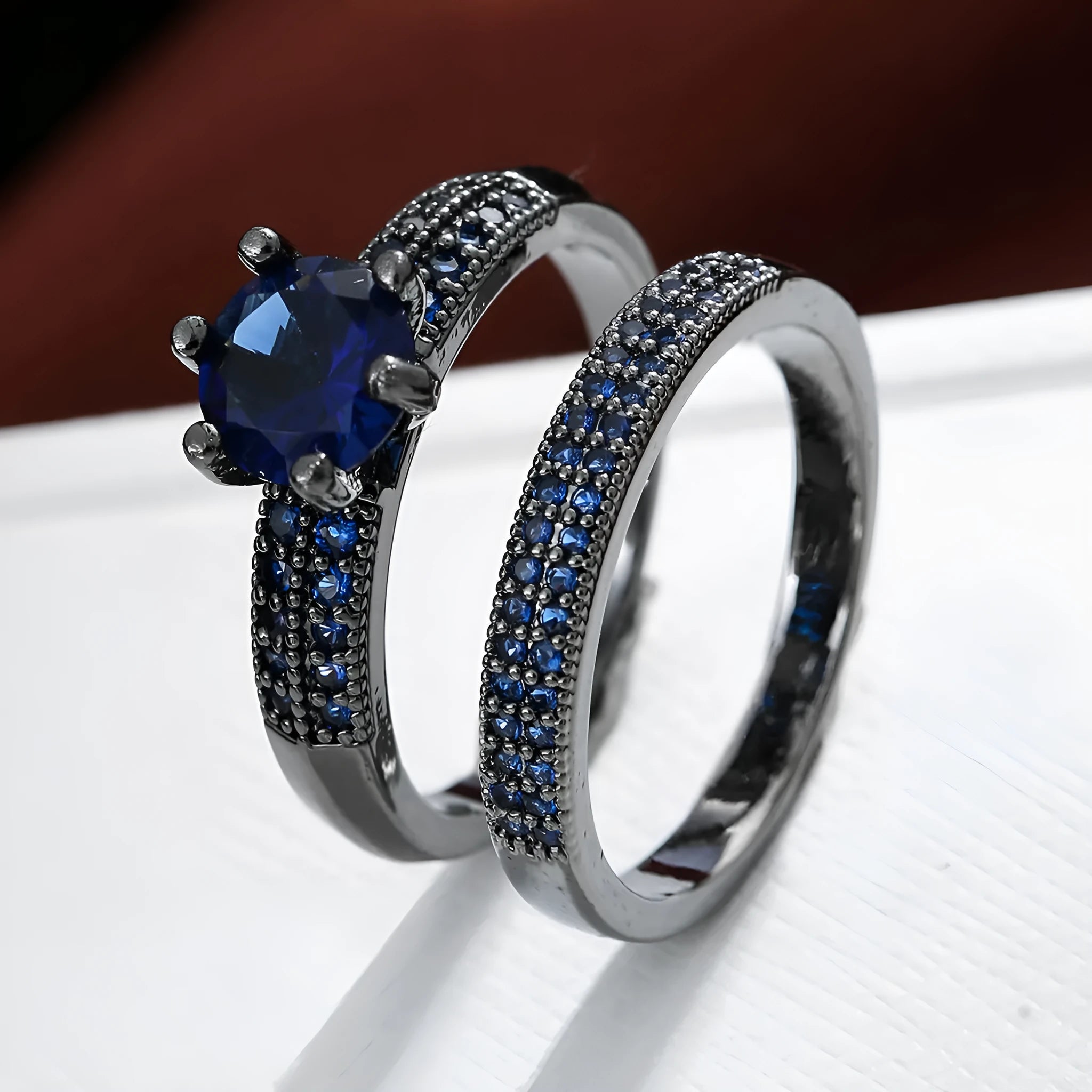 Copper geometric hollow ring with electroplated zirconium finish in multiple colour options