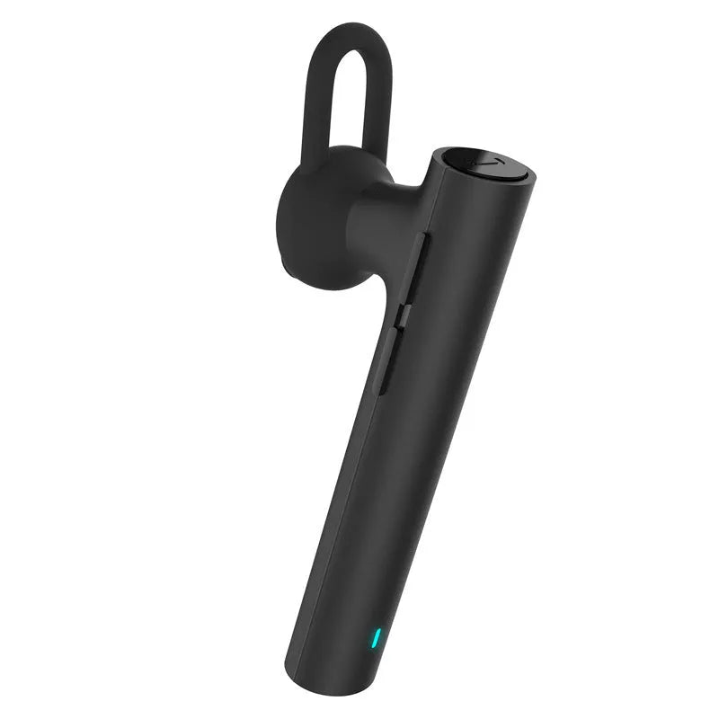 Compact black wireless Bluetooth headset showing 5.6cm length