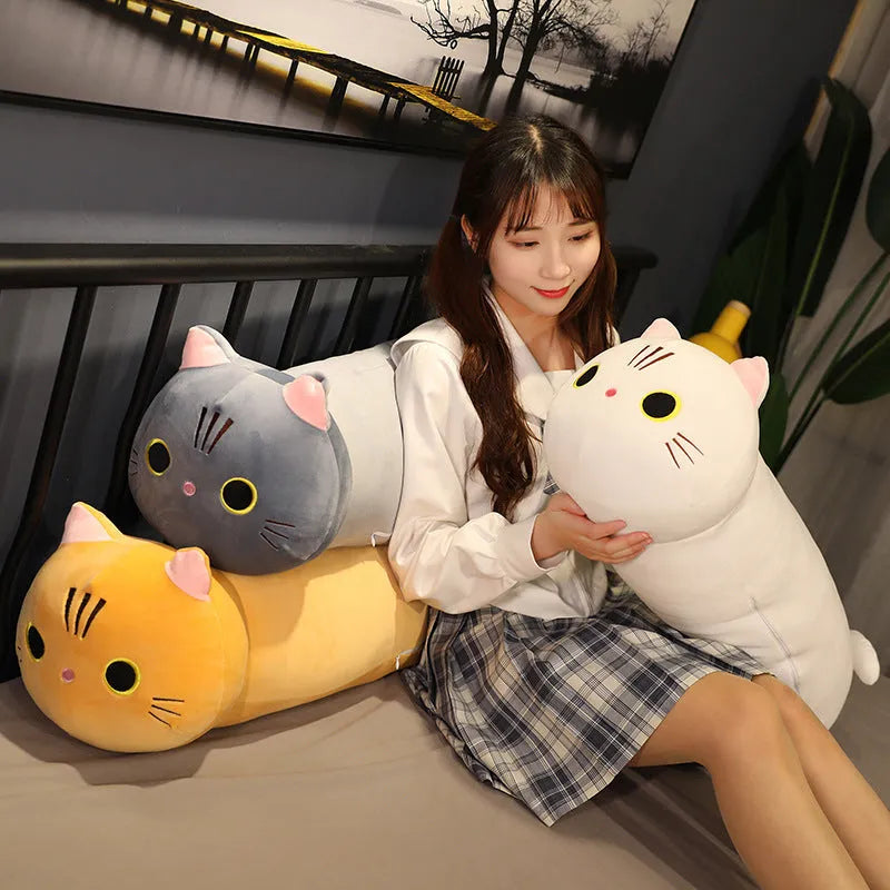 Large cartoon cat plush toy stuffed doll in super soft crystal plush fabric