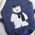 Dark blue fleece-lined winter dog clothes for large breeds in cotton material