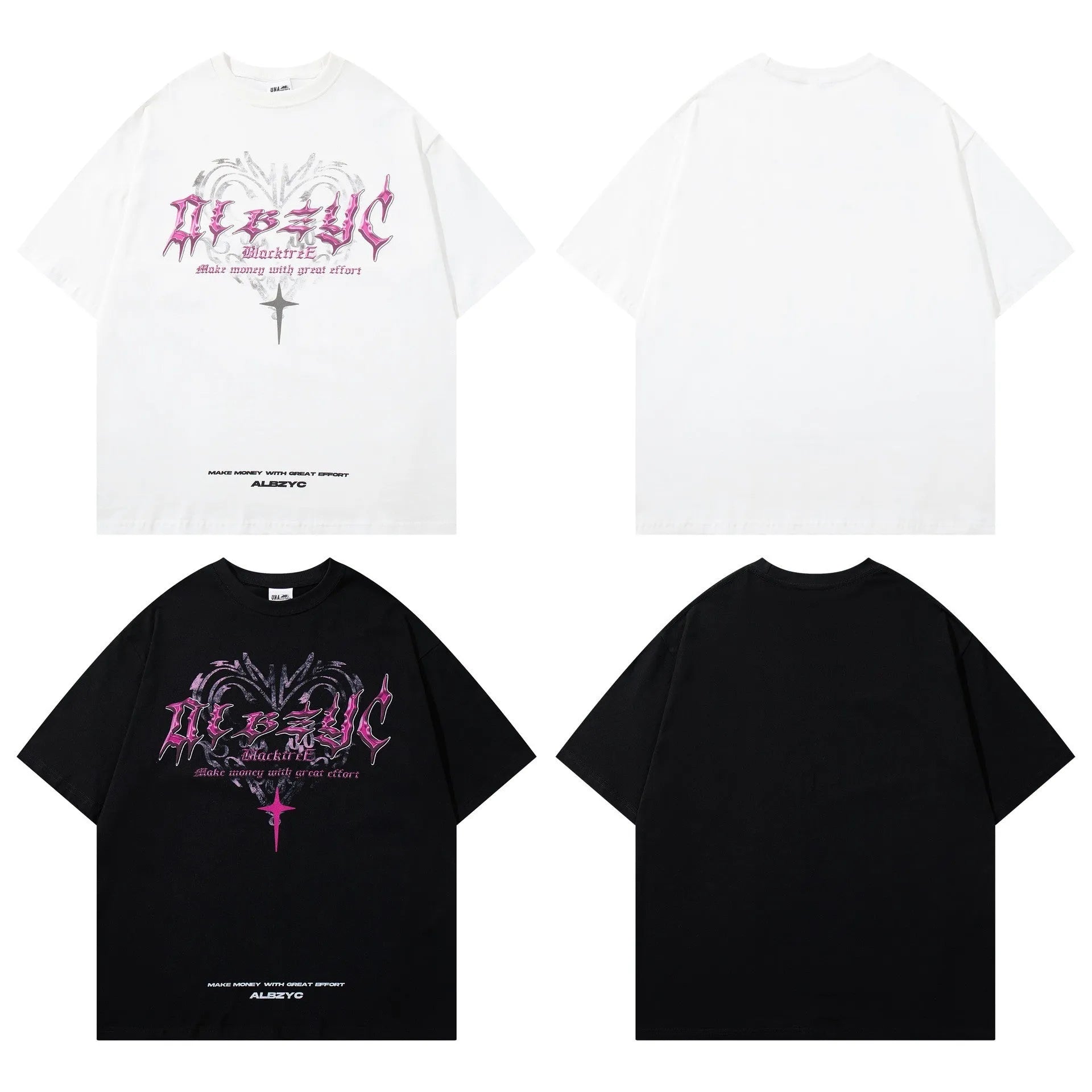 Retro design printed cotton t-shirt in loose fit with short sleeves and round neck