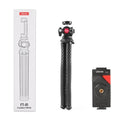 Black Octopus FT-01 mobile phone gimbal tripod set extended to 360mm with phone clip attached