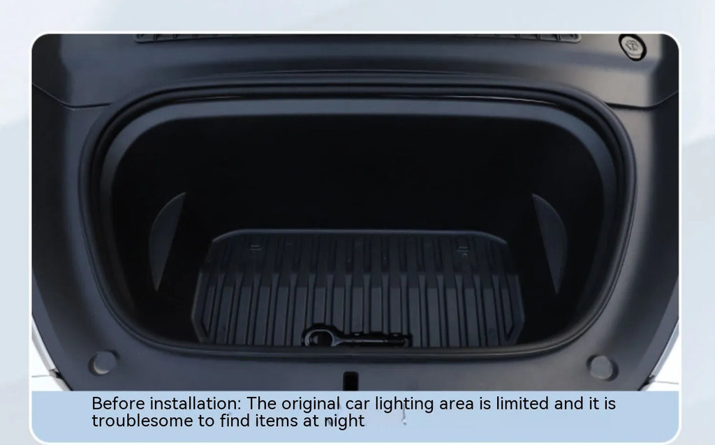 Tesla Model 3 and Y front console ambience light kit in soft silicone with pure white, warm white, and ice blue colour options.