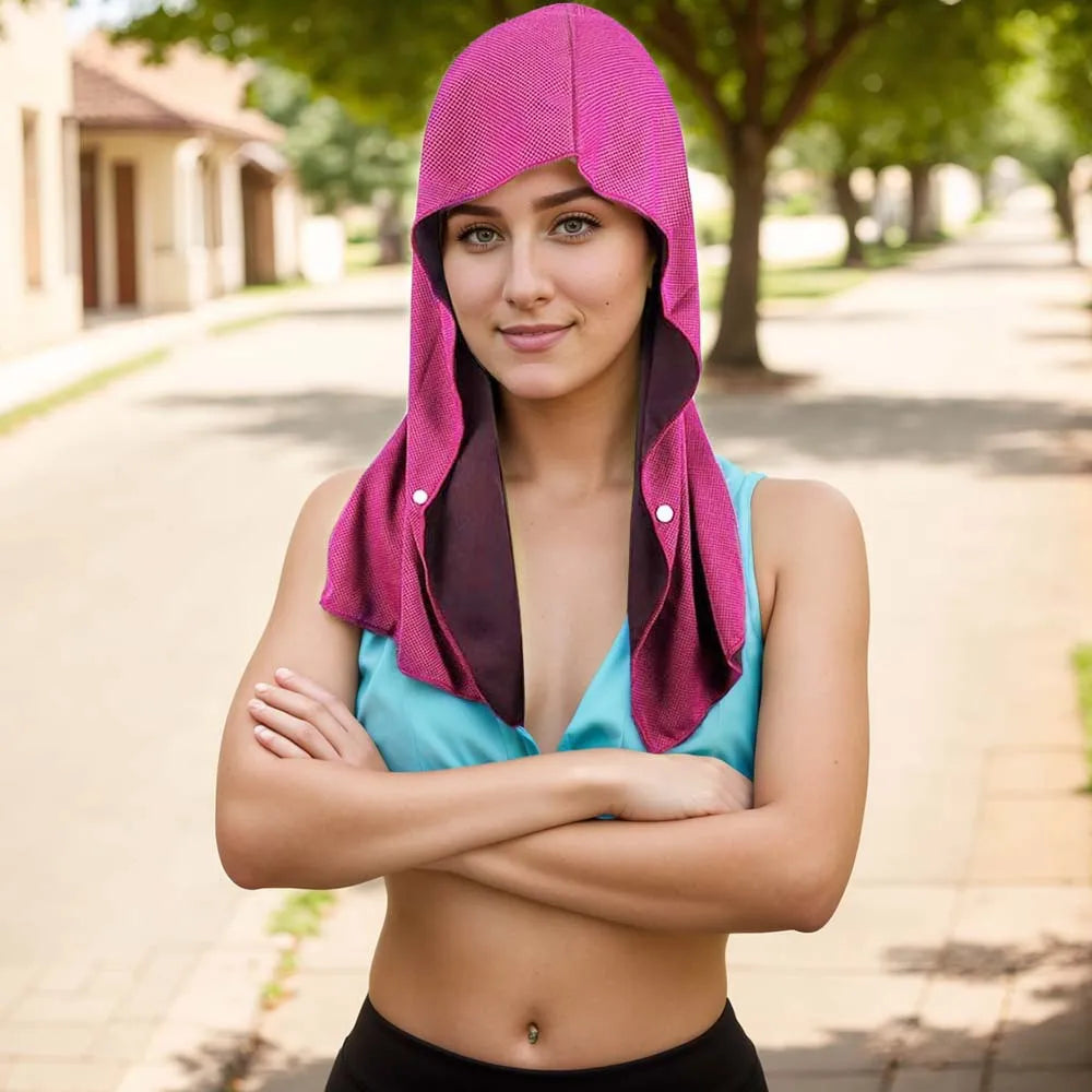 Polyester sports headscarf 60x30cm in grey, charcoal black, royal blue, sky blue, rose red, green, or pure black for sun protection.