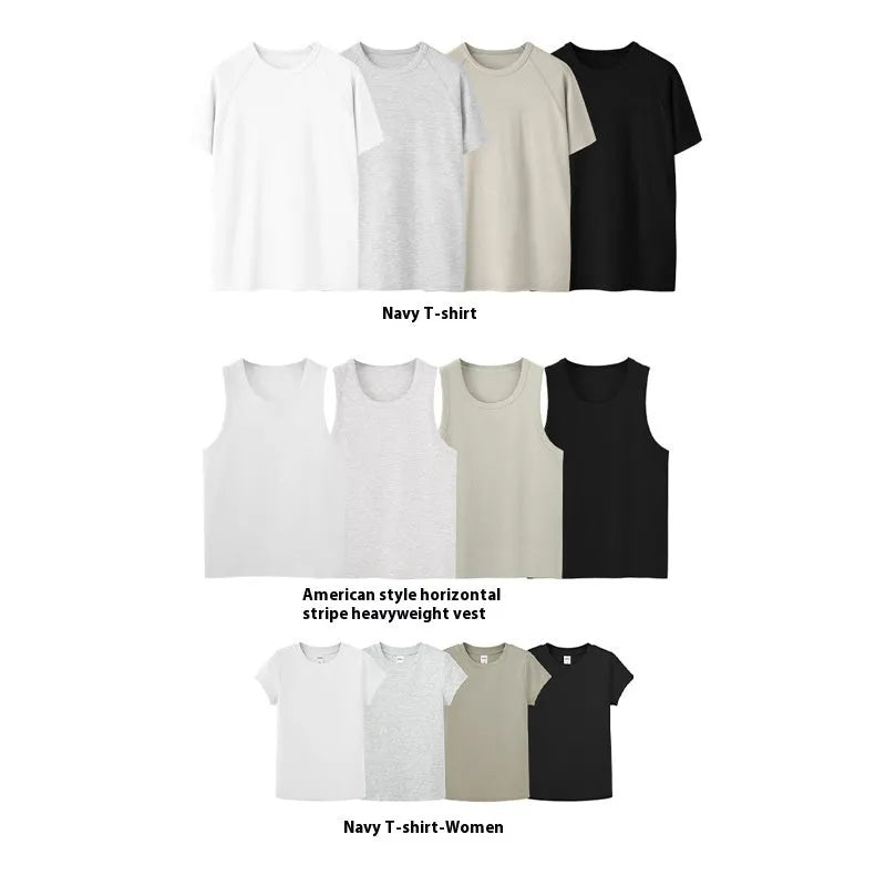 Stretch slim fit t-shirt vest in multiple colours with regular sleeves