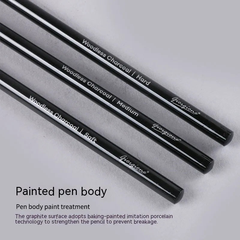 Carbonized Pencil Suit with 6 graphite and 3 carbonized pencils on suction card packaging