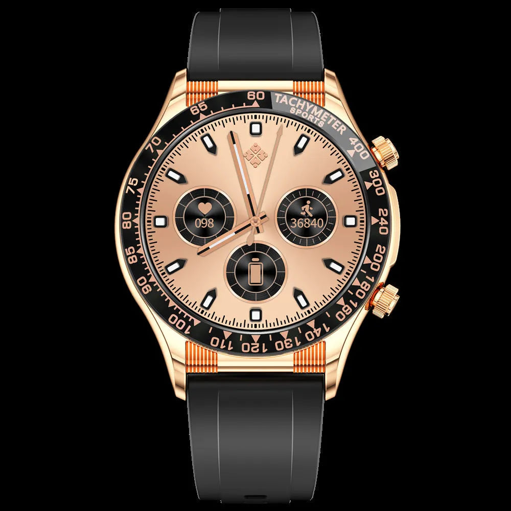 Men's business smart watch with Bluetooth calling and health monitoring functions on wrist