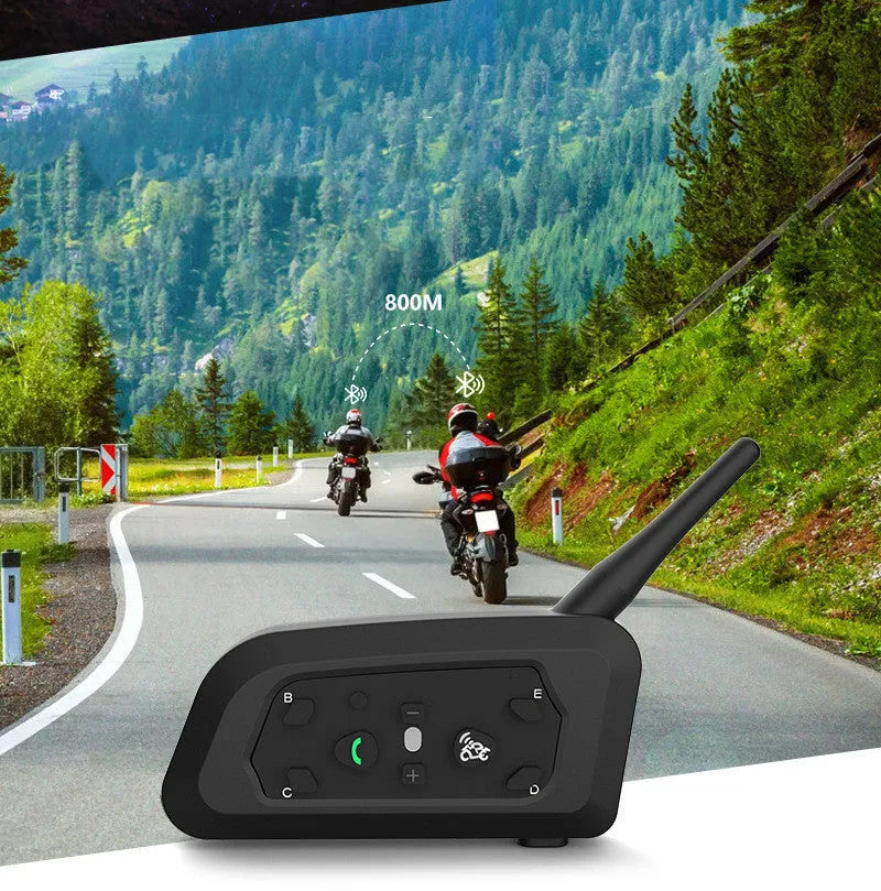 800m Motorcycle Helmet Bluetooth Intercom V6 Pro with headphone and mounting accessories
