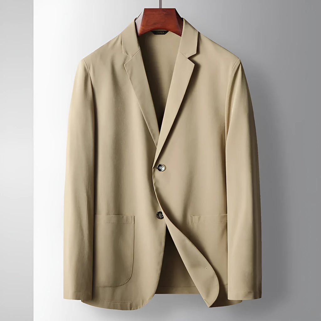 Men's lightweight polyester suit jacket, long sleeve, straight hem, anti-wrinkle, six colours, sizes 170-195