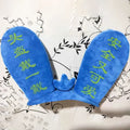 Rabbit Glow Ears ski helmet ornament with Velcro bottom in blue colour option for customisation